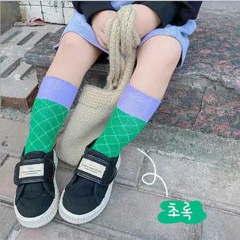 1-8лет 2021 есенни фините детски чорапи в тон, чесаные памучни чорапи за момчета и момичета