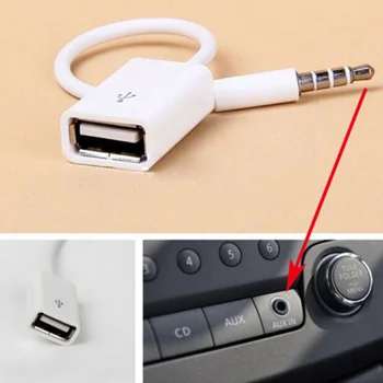 3.5 ММ КЪМ USB Адаптер Авто аудио кабел Конектор Мъжки Конвертор Зареждане OTG Авто аудио кабел за автомобили