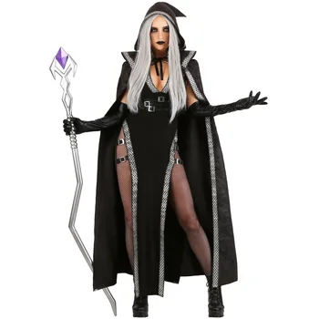 Магическа Вещица Зомбита Маскарад Cosplay Униформи Рокля Дъждобран Набор от Хелоуин Костюми за Жени