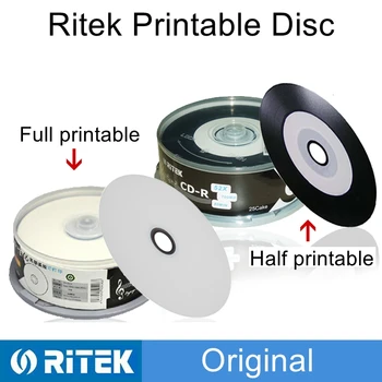 25 БР./кор. Ritek за печатане на CD-R Празен диск за запис на компакт диск от 700 MB/80 мин./52x CD-R диск Винил черен диск