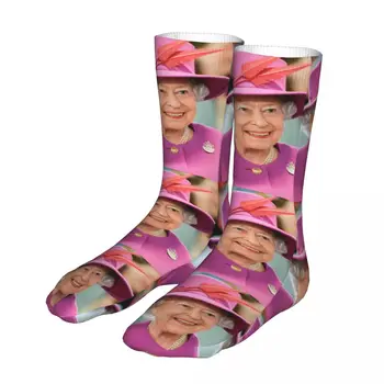 Честит Забавни Чорапи-Мъжки, Дамски Ежедневни Чорапи на Кралица Елизабет II Британската Кралска Корона Спортни Чорапи Пролет Лято Есен Зима