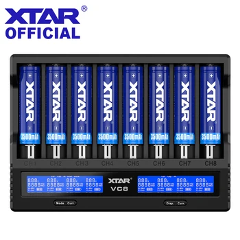 XTAR 18650 и Зарядно Устройство VC8 = VC4 + VC4SL QC3.0 Type C Бързо Зарядно устройство За Зареждане на LCD дисплея Carregador За 21700 20700 18650 Батерия