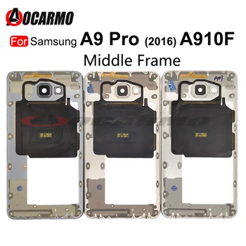 Оригинал За Samsung Galaxy A9 Pro (2016) A910F Средната Рамка Панел Рамка Подмяна на Резервни Части За ремонт на