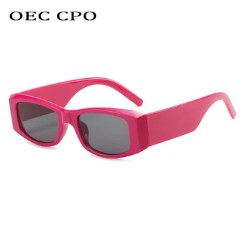 OEC CPO Реколта Правоъгълни Слънчеви Очила Дамски Малки Квадратни Слънчеви Очила В Рамки Мъжки Лилави Нюанси Очила с UV400 Очила Gafas De Sol