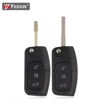 YIQIXIN 3 Бутона Ключодържател Калъф Flip Сгъваем Ключ във формата На Миди За Ford Focus 2 3 Fiesta C Max Connect Ka, Mondeo, S Max Galaxy FO21 HU101 Нож