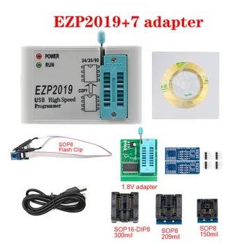 Най-новият EZP2019 Високоскоростен USB SPI Програмист Подкрепа 24/25/93 EEPROM 25T80 Flash BIOS Чип Sop8/16 Теста Конектор с Адаптери