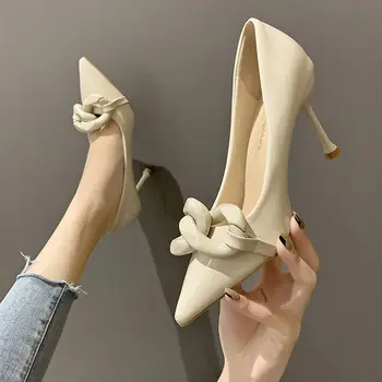 2021 нови дамски фини обувки на висок ток-висок ток с остър пръсти, дамски обувки с малките пръсти, дамски обувки