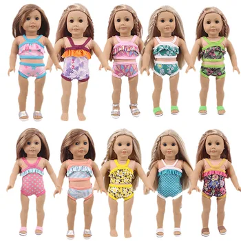 Кукла Прашка Цвете Тънък Бански е Подходящ 18 инча Американската кукла и 43 см Новородено бебе Кукла, Нашето поколение, подарък със собствените си ръце, за деца