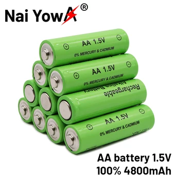 1-20 парчета от 1,5 AA Батерия 4800 mah Акумулаторна батерия NI-MH 1,5 AA Батерии за Часа на мишката компютри, играчки и така нататък + Безплатна доставка