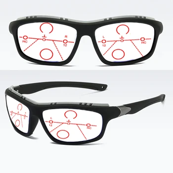 TR90 Спортни Панталони лицето Прогресивно Мультифокальные Очила за четене в Черна Рамка +0.75 +1 +1.25 +1.5 +1.75 +2 +2.25 +2.5 +2.75 До +4