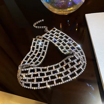Корейското Колие Бижута на Crystal принцеса Капки Вода Колие Дама на Ключицата Верига Сватбен Подарък на Булката Бижута Парти