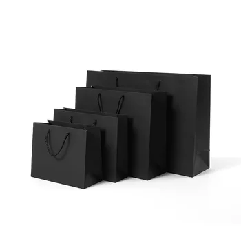 Странично Оттичане, Празен Крафт Хартиена Торба Черни Чанти За Бонбони Сватбени Услуги За Опаковане На Подаръци За Рожден Ден Украса На Чанти За Вкъщи