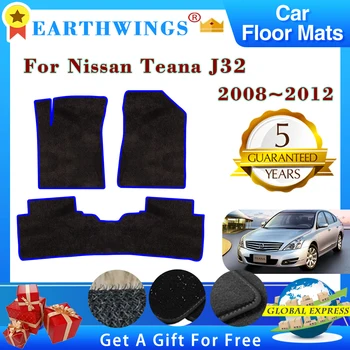 Автомобилни Постелки За Nissan Teana J32 Maxima 2008 ~ 2012 Килими Подложки За краката, устойчива на плъзгане Наметало Килими Калъф Подложки За Крака и Аксесоари За Интериора