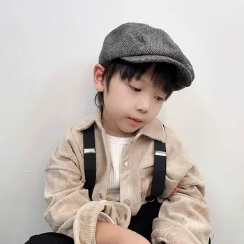 Зимна детска шапка за момичета и момчета, детски шапки-барети, Осмоъгълна Дрехи за снимки, Подпори, детска шапка в корейски стил, O7g3