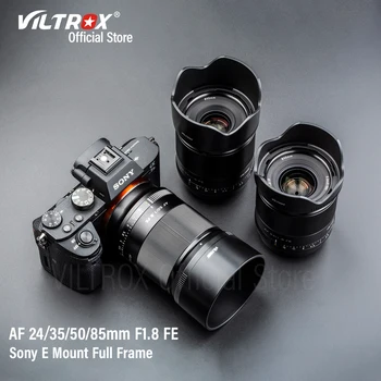 VILTROX 24 мм, 35 мм и 50 мм, 85 мм F1.8 Sony E Обектива на Камерата е с Автофокус Пълен Кадър Министър Голяма Бленда Портрет на FE за Sony E Планина A7