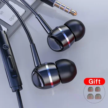 3.5 мм Кабел Слушалки в ушите С Микрофон, Удобни Слушалки, контрол на Звука, Стерео Спортни Слушалки За PC