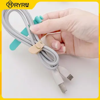 RYRA Cable Management Кабелна Замазка Силиконовата (4 Опаковки) Многоцветен за многократна употреба Притежателят на Каишка Organizador De Fios E Cabos