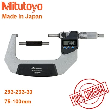 Оригинални цифрови микрометър Mitutoyo, диапазон на измерване 75-100 mm/0,001 293-233-30 ДДП-100MX, точността IP65 1 цм, с порт за извеждане на данни