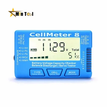 LCD цифров Измерител на Капацитет на батерията CellMeter RC CellMeter 8 2-8 S 4-8 S Серво LiPo Li-lon Нимх Тестер за Батерии Инструмент Електрозахранване