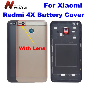 Новост За Xiaomi Redmi 4X Задния Капак на Отделението за батерията Метал + Стъкло камера + Странични Бутони на Задния Корпус Redmi 4X Капак на Отделението за батерията Дубликат Част