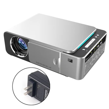 1080P, Висока Разделителна способност Преносим T6 55 W филм проектор за Домашно Кино видео проектор, Подходящ Лаптоп USB Смартфон