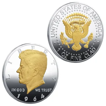 Монета на САЩ 1964 Г. Кенеди Сувенири и подаръци, Посребрени Възпоменателни Монети, Украшения за дома САЩ Сребърна Монета