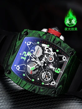 Оригинални автентични марки Автоматични механични Мъжки часовник hanboro от въглеродни влакна, светещи часовници, качествени Бизнес луксозни МЪЖКИ Часовник