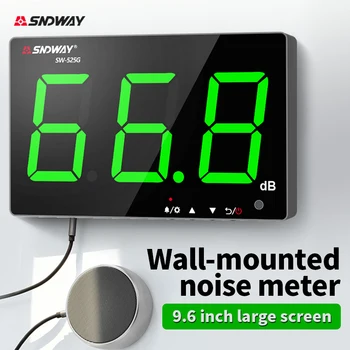 SNDWAY Цифров Измерител на Нивото на шума db SW-525G Измерител на Нивото на звука 30 ~ 130 db Аудио Голям Екран, Окачен Тип Децибела Шум Контролен Тестер