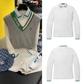 Южнокорейската облекло за голф, Нова дамски Поло риза с Дълъг Ръкав в Тон, което намалява възраст