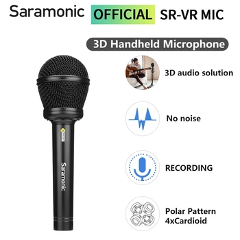 Saramonic SR-VRMIC 3D Кардиоидный Ръчен Микрофон Кондензаторен Микрофон за създаване на Стрийминг съдържание на музика за филми VR Youtube