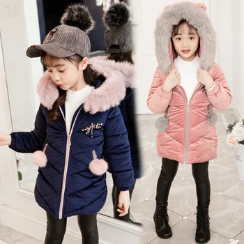 Яке за малки Момичета, Детски есенно-зимни Връхни Дрехи, Модни Утепленная Дрехи, Детски топло яке, палто за момичета, Детски дрехи