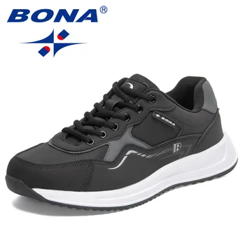 BONA 2022, Нова дизайнерска класически модел обувки, Мъжки Ежедневни Обувки, Нескользящие Улични Маратонки, Мъжки Износоустойчиви маратонки, Удобни