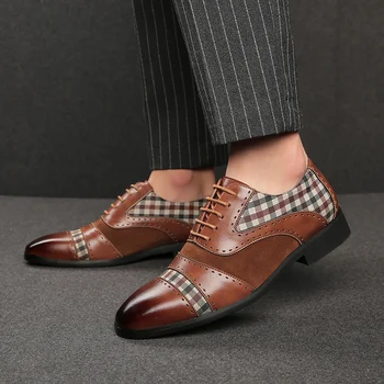 Висококачествени луксозни мъжки лоферы в британския стил дантела, кожени кафяви и Черни мъжки ежедневни модела обувки, сватбени мъжки обувки без закопчалка