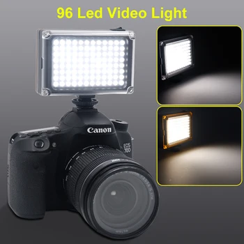 96 Led Видео Телефон на Светлината Снимка Осветление на Камерата Гореща Обувка Led Лампа за iPhoneX 8 Видеокамери Canon/Nikon DSLR Камера Излъчването на живо
