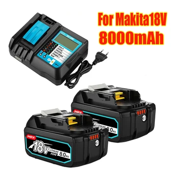 Истински Със Зарядно устройство BL1860 Акумулаторна Батерия 18v 8000 mah Литиево Йонна за Makita 18v Батерия 8Ah BL1850 BL1880 BL1860B LXT400