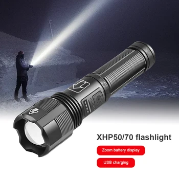 XHP50 XHP70 Многофункционално Фенерче Телескопична Увеличение Факел USB Зареждане Ръчен Фенер Открит Къмпинг Автомобил Палатка за Риболов на Къмпинг Лампа