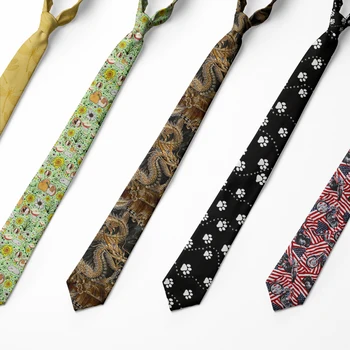 Класически 8 см Мъжки Вратовръзки Новата Мъжка Мода Gravata Harajuku Печат на Полиестер Тънки Вратовръзки Вратовръзка За Мъжете Сватба Парти Вратовръзки