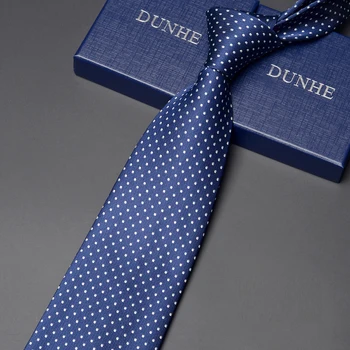 НОВА Мъжка Вратовръзка Ширина 9 см, Сини Вратовръзки на Точки за Мъже, Висококачествени Официални Делови Работни Сватбени Вратовръзки, Мъжки Подарък