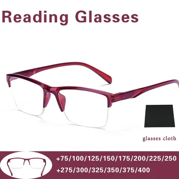 （С безплатна кърпа） + 0,75 до + 4,0 Очила за четене Новите Модни Дамски Мъжки слънчеви Очила с полудиоптриями за далекогледство За Жени на Силни Очила