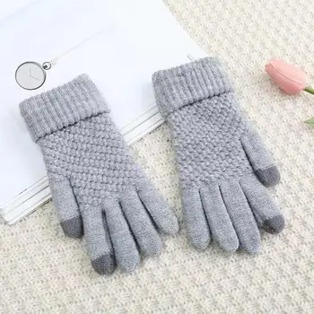 1 Чифт Мразоустойчив Ръкавици се Използват Широко, Имитация на Кашмир със Сензорен екран Унисекс Топли Ръкавици за Зимата