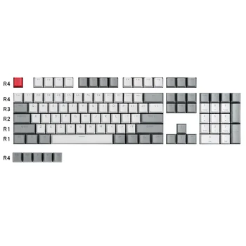 Бяла, Сива Капачка PBT Keycap с прозрачна Подсветка за механична Клавиатура mx 108 клавиши
