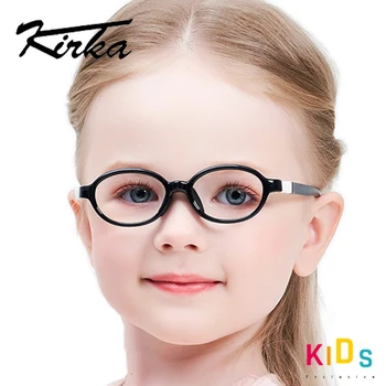 Kirka Детски Гъвкави Детски Очила TR90 Детски Очила Меки Детски Рамки за Очила за 2-5 Години Оптични очила Очила Черни