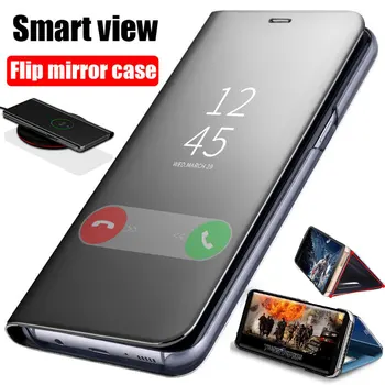 Умен Огледален Флип калъф За Samsung Galaxy Note 20 Ultra 10 9 8 S20 Plus S10 Lite S8 S9 S6 S7 Edge A8, A7 2018 A10 A30 A50 Калъф