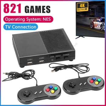 RS-95 Ретро Игрова конзола за игри, HDMI-съвместим изход, Вграден 821 Игри жичен контролер, Геймпад, Штепсельная вилица САЩ/ЕС/Великобритания