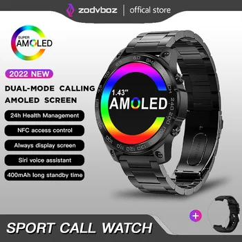 ZODVBOZ NFC Смарт Часовници Мъжки AMOLED Екран на Монитора на Кислород В Кръвта Дълъг Режим на Готовност Потребителски Циферблат в Отговор На призив Водоустойчив Умен Часовник 2022
