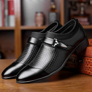 Мъжки обувки от естествена кожа, Оксфорд Кожени обувки, нови Обувки Голям Размер 38-48, Работна Бизнес Официалната Сватба