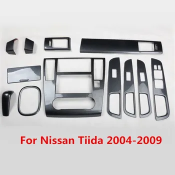 Карбоновые Печатни Корнизи За Интериора, Централната Конзола за Управление на Стеклоподъемником, Покриване на Лента, Стикер за Nissan Tiida 2004-2009