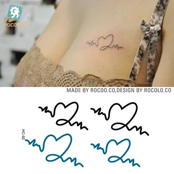 Водоустойчив Временна Татуировка Стикер сексуална вълна на любовта в гърдите татуировка етикети флаш татуировка фалшиви татуировки за момичета жените
