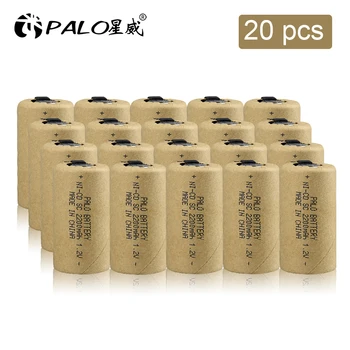 PALO 4-20 бр 2200 mah SC 1,2 Акумулаторна Батерия Sub C NI-CD Клетки със Заваръчни Раздели за Електрически Бормашини Отвертки BATTERI