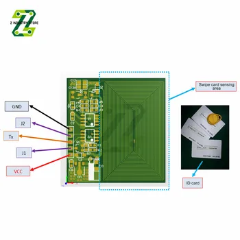 RFID 125 khz Четец на карти, Вграден Модул Схеми Модули UART Интерфейс RDM6300